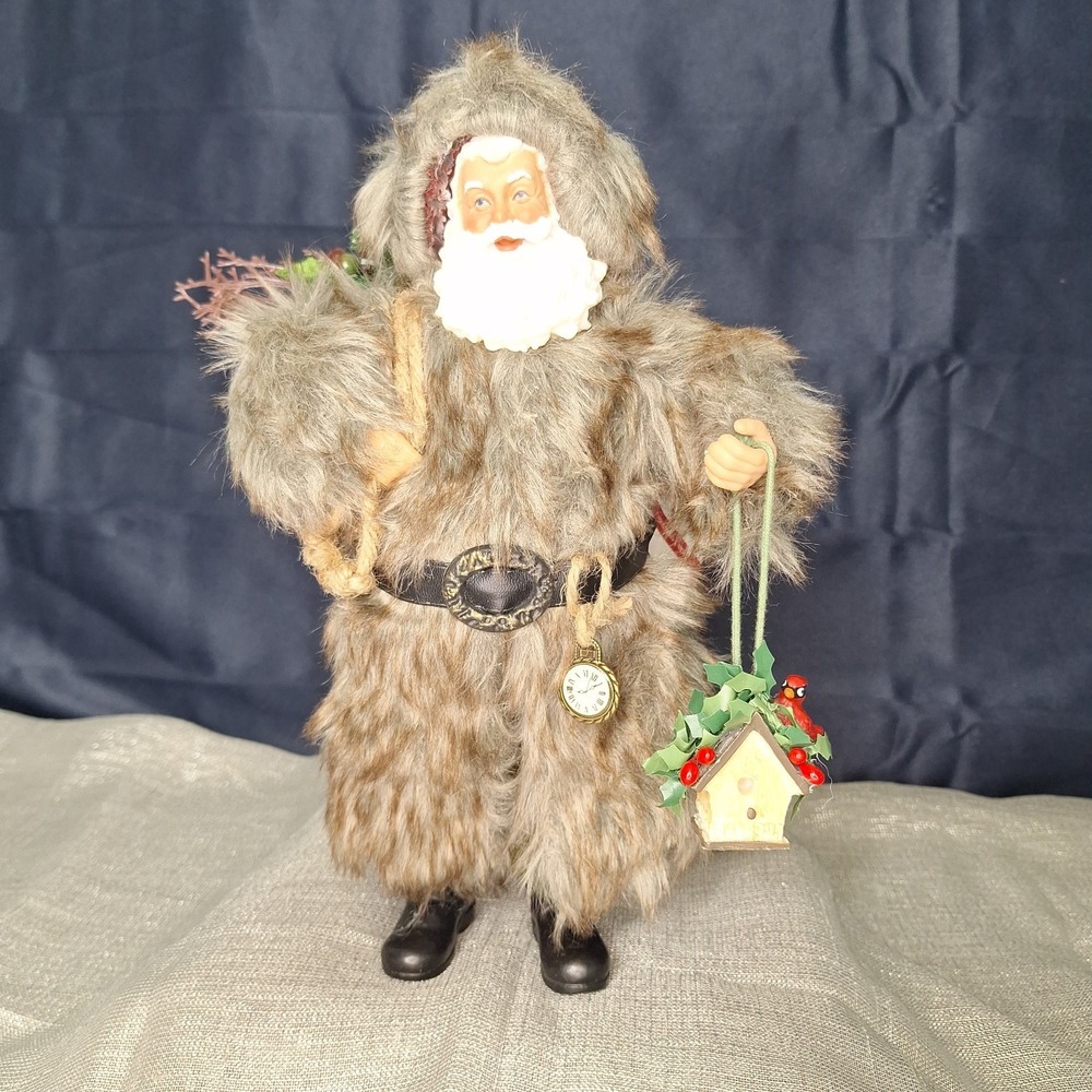 Woodsman Santa Claus Fur Pocket Watch Bird House Cardinal Squirrel Ashland